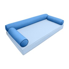 *COVER ONLY* Style 6 Twin-XL 78"x8" Contrast Piped Trim Bolster Slipcover AD102