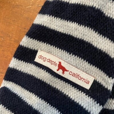 Dog Dept Santa Monica California Roll Neck Long Sleeve Striped