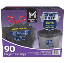 Member's Mark Power Flex 33-Gallon Large Trash Bags, 90 ct.