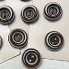 10 Vintage 5/8 Coffee Brown & White Cupped Buttons Swirl Glass on Cards UNIQUE — photo 2
