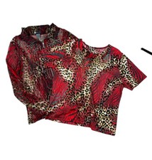 Damee Inc Jacket Top Set Women’s Large Matching Tee W/ Jacket Mesh Wearable Art