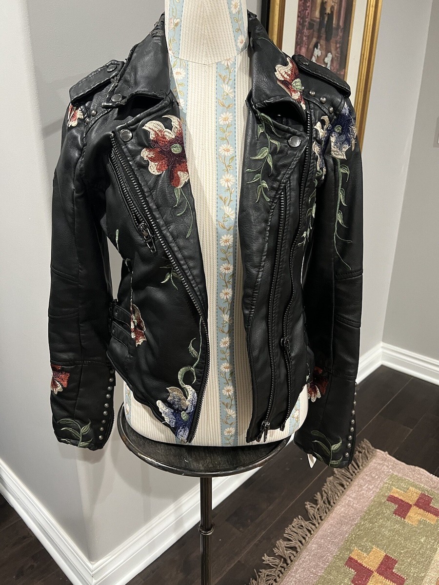 Nyc Embroidered Leather Blank Nyc Floral Jacket Blank NYC Jacket