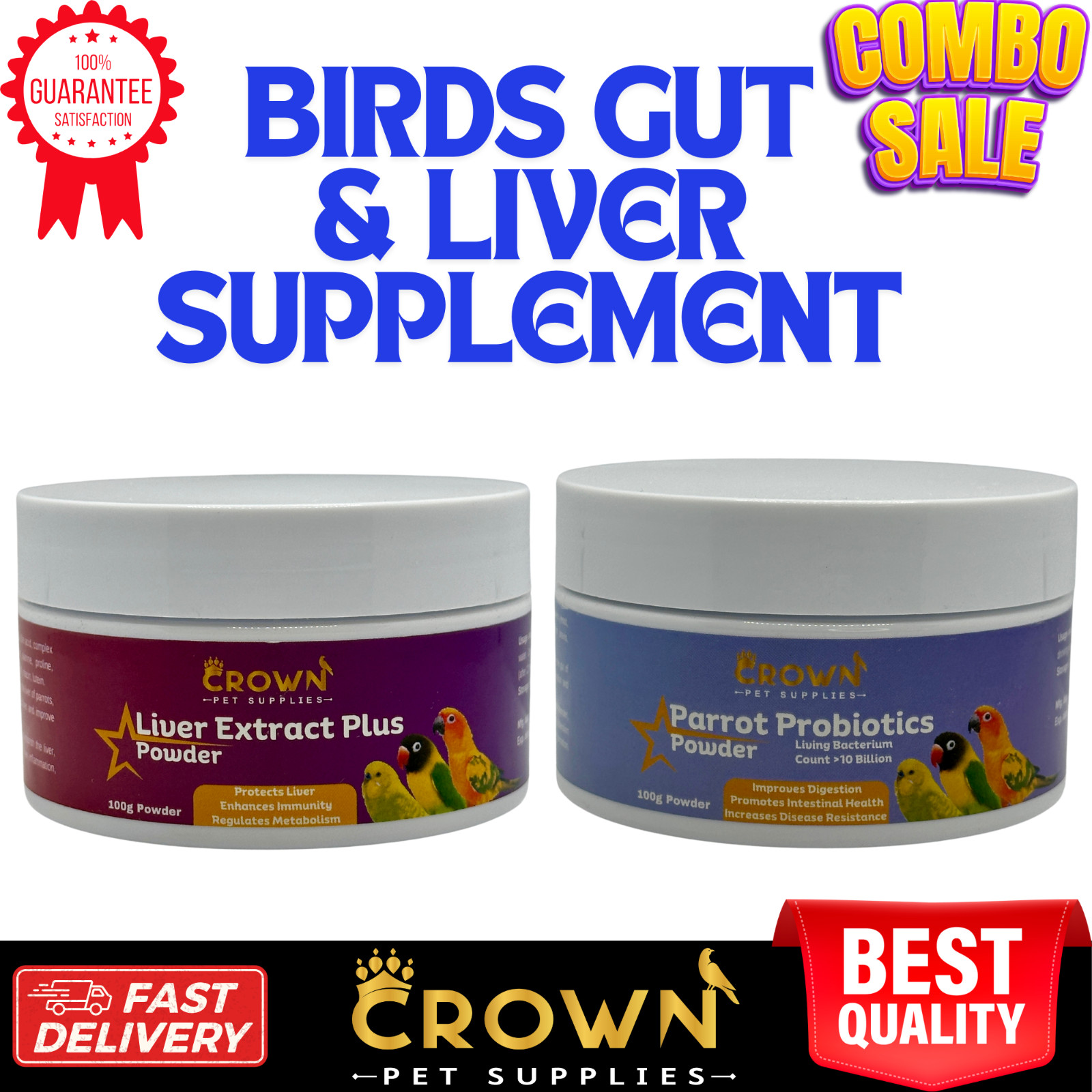 S L1600 Combo Birds Gut &Amp; Liver Supplements Metabolism Enhance Immunity Cage Birds