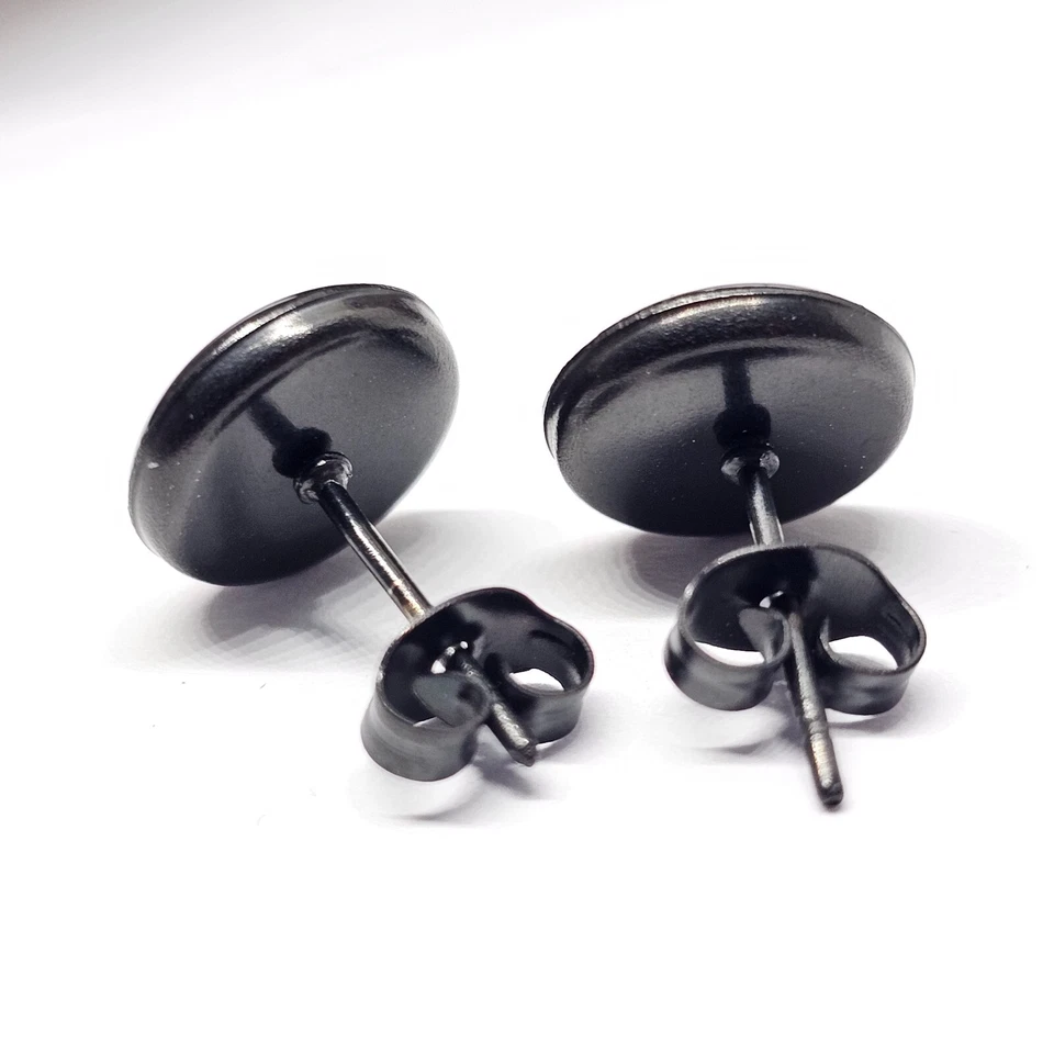 Skull Earrings Black Studs Skellington Pumpkin Halloween Nightmare Jewellery - Изображение 3 из 4