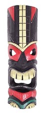 TIKI Mask Wooden Wall Plaque 50cm Hand Carved Painted SURFER/ MAORI STYLE new