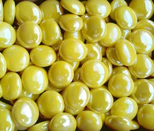 Creative Stuff Glass - 100 pcs Opal Yellow Irid Medium Vase Fillers Glass Gems