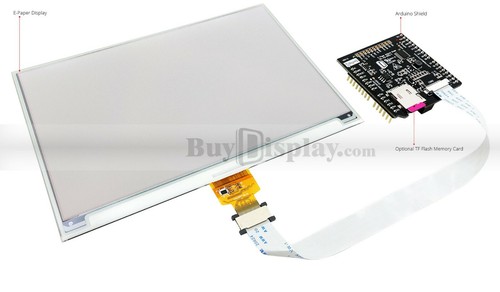 Red 7.5 inch e-Ink Display Arduino Shield,Library 640x384 for ESL - Picture 3 of 6