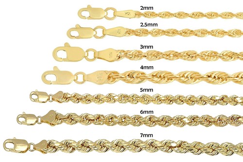Cut Rope Chain Necklace Size 