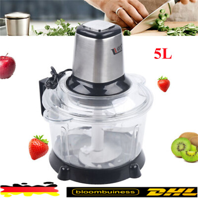 5 Liter Edelstahl Elektrisch Zerkleinerer Multi Küchenmaschine Fleischwolf Kling