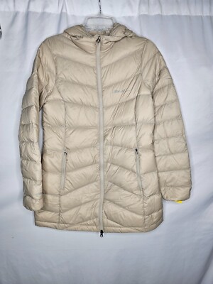 NWT EDDIE BAUER 1709950 TAN/PUTTY CHEVRON DOWN PARKA SZ S #F730