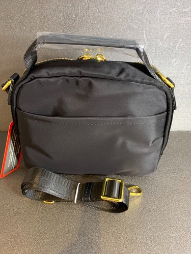 TUMI schwarze Voyageur Troy Schultertasche Umhängetasche Nylon leichte Steckdose Neu - Bild 3 von 6