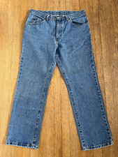 Vintage Lee Jeans Mens Size 36 x 30 Straight Leg Slightly Faded Made In USA