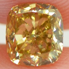 Cushion Shape Diamond Fancy Brown Yellow Loose Enhanced Polished 1.00 Carat VS1