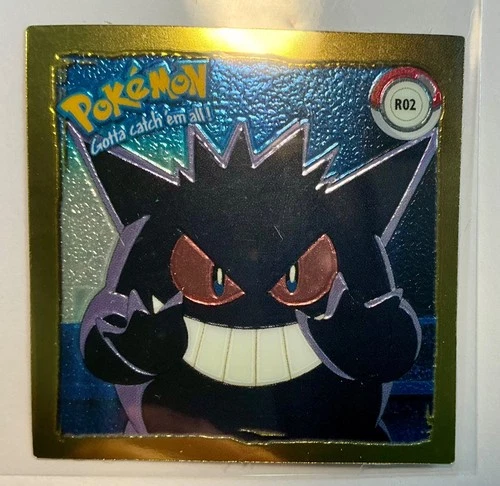 GENGAR 1999 POKEMON ARTBOX SERIES 1 Rare Gold Foil Embossed ANIME STICKER NM