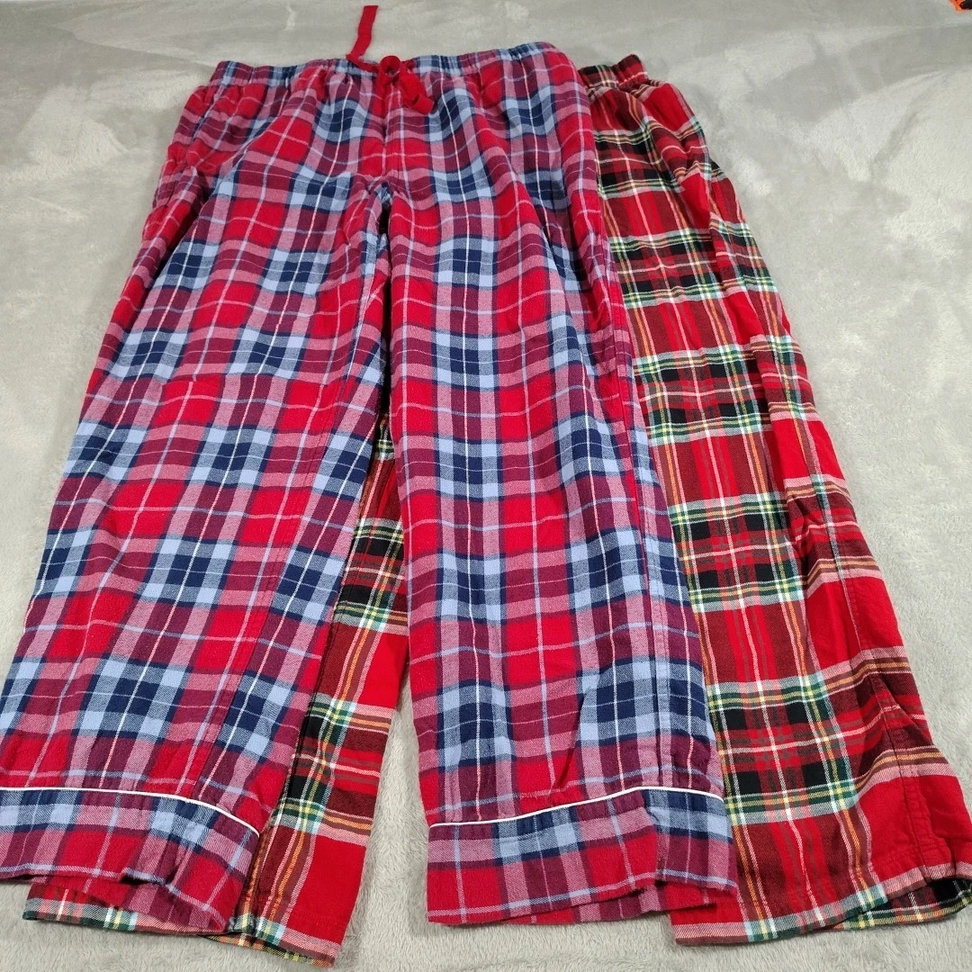 Lot O 2 Lands' End Flannel Pajama Pants Ladies L Red Plaid Camping Warm Winter
Opens in a new window