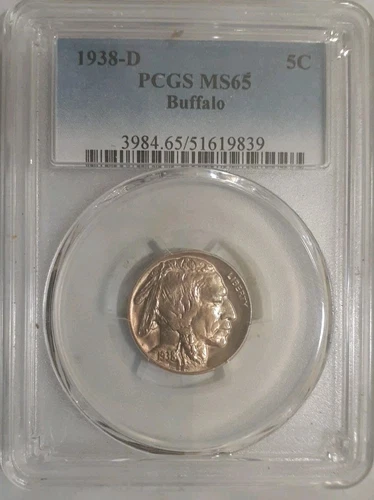 1938-D Buffalo Nickel PCGS MS 65