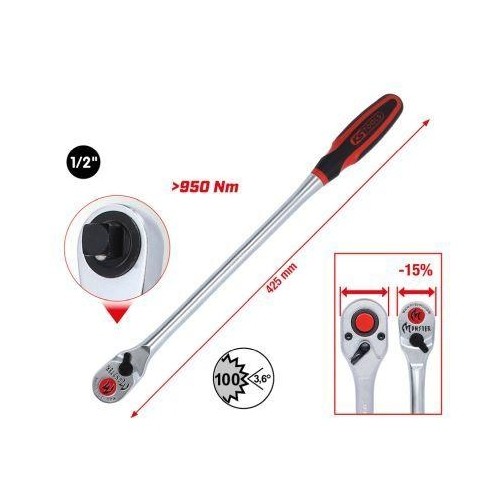 1/2 Zoll Monster Umschaltknarre, Lang, 100 Zahn KS Tools 935.1295-image