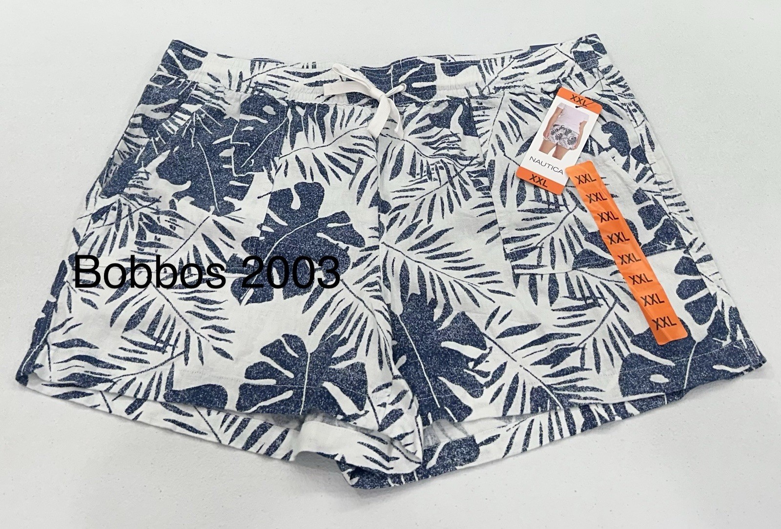Nautica Women's Elastic Drawstring Linen Blend Pull-On Shorts, Blue Plum, XXL