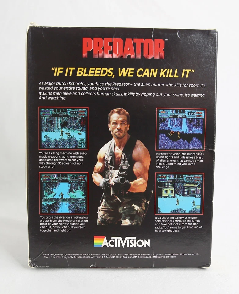 1987 Predator ActiVision CIB C64 Big Box PC RARE B - Image 2 of 4