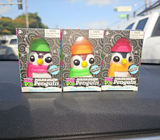 Nee Doh Polar Glow Penguin Super Solid Squish Toy, Glow in the Dark, 3 Pack