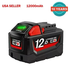 Battery Replace for Milwaukee 48-11-1865 M18 18V Lithium-Ion High Output 12.0Ah