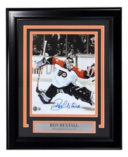 Ron Hextall Signed Framed 8x10 Philadelphia Flyers Save Photo BAS