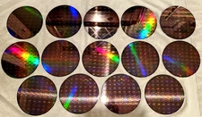 14 PC Lot Semiconductor Copper On Silicon  IC Chips  8 Inch 200mm Wafers # CU