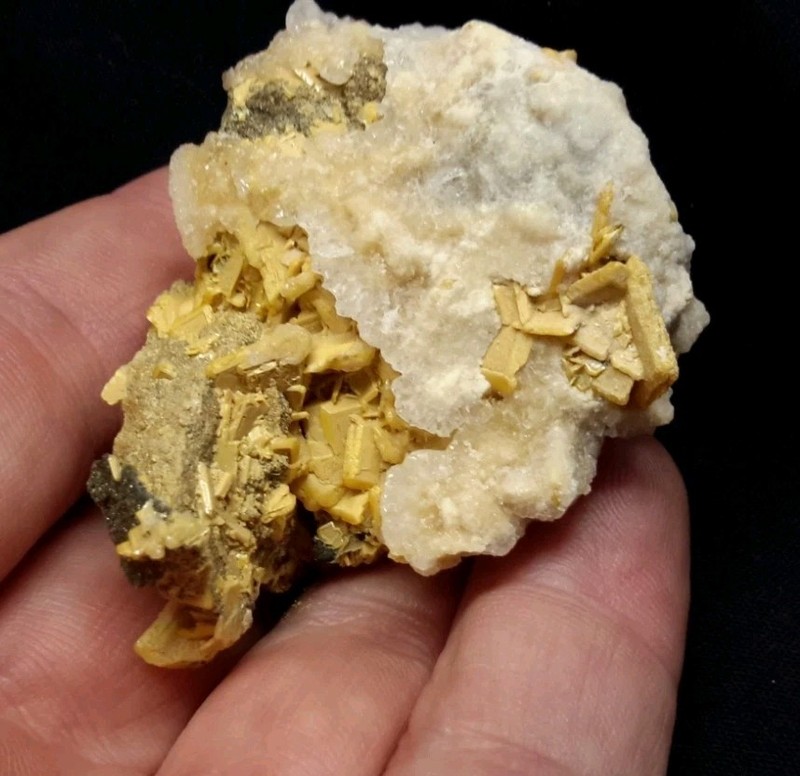 2.5" WULFENITE with CALCITE from Sidi Boubker, Morocco 