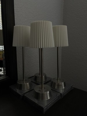 Simplee Adesso 14'' Dimmable Rechargeable LED Table Lamp Brushed Steel LOT OF 4