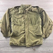 Vintage US Military M-65 Field Jacket Olive Drab Medium Long Cold Weather Coat