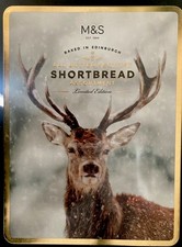 M&S Marks and Spencer Scottish Shortbread Biscuit Tin Stag Design