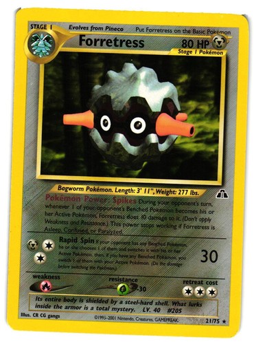 Pokemon TCG Forretress 21/75 Non-Holo Rare Neo Discovery Unlimited MP