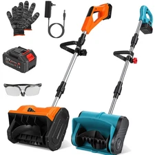Electric Cordless Snow Shovel Kit Foldable Battery Powered Driveway Snow Thrower