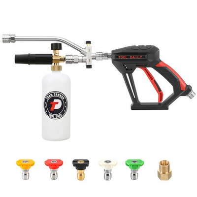 #ad Short Pressure Washer with Foam Cannon Dual Connector Accessory 1 4 Inch Qu... $80.99