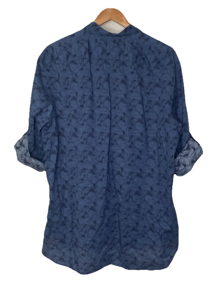 John Varvatos Men’s Long Sleeve Shirt Button up Blue & Black Multicolor Size XL - Image 2 of 4