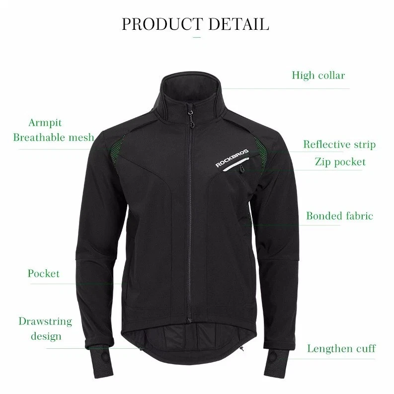 ROCKBROS Winter Cycling Suit Jacket + Pant Thermal Fleece Windproof Lightweight - Image 2 of 4