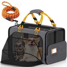 PAWZIDEA Expandable Large Pet 24.0"L x 16.0"W x 16.0"H, Mid-Hemp Gray