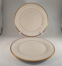 Set of 2 Lenox Eternal Gold 10 3/4" Dinner Plates - Made in U.S.A.