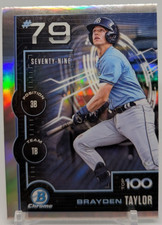 2025 Bowman Chrome Baseball Brayden Taylor #BTP-79 Bowman Scouts Top 100 - Rays
