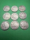 [Lot of 9] Walking Liberty Half Dollars  1936-1945