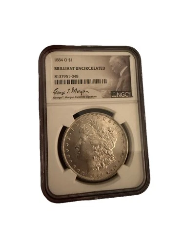 1884-O Morgan Silver Dollar, New Orleans Mint, Uncirculated BU/UNC