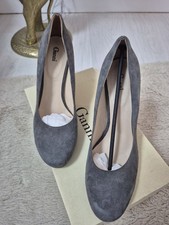 Ganni Virginia Court Shoes Women's UK Shoes Size 6 Eu 39 Charcoal Grey Suede