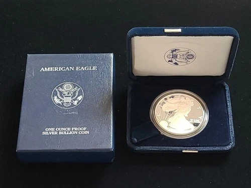 2005-W American Eagle 1 oz Fine Silver Proof $1 Coin in Box No COA NICE!