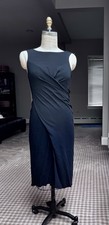 NICOLE MILLER cocktail dress Black stretch ruched Size 6 Sleeveless Party