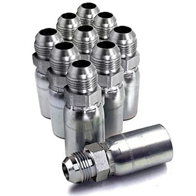 (10-Pack) MJ-12-14 | 3/4'' Hose x 7/8'' JIC 37° Male Hydraulic Hose End Crimp Fitt