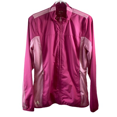 Adidas Golf Climaproof Pink Zip Up Lightweigh Jacket Womens Size M