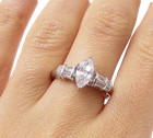 925 Sterling Silver  Faceted White Cubic Zirconia Band Ring Sz 8  RG3253 — photo 1