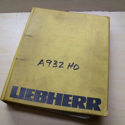 LIEBHERR A932 HD Excavator Crawler Parts Manual Catalog Book Spare List spare