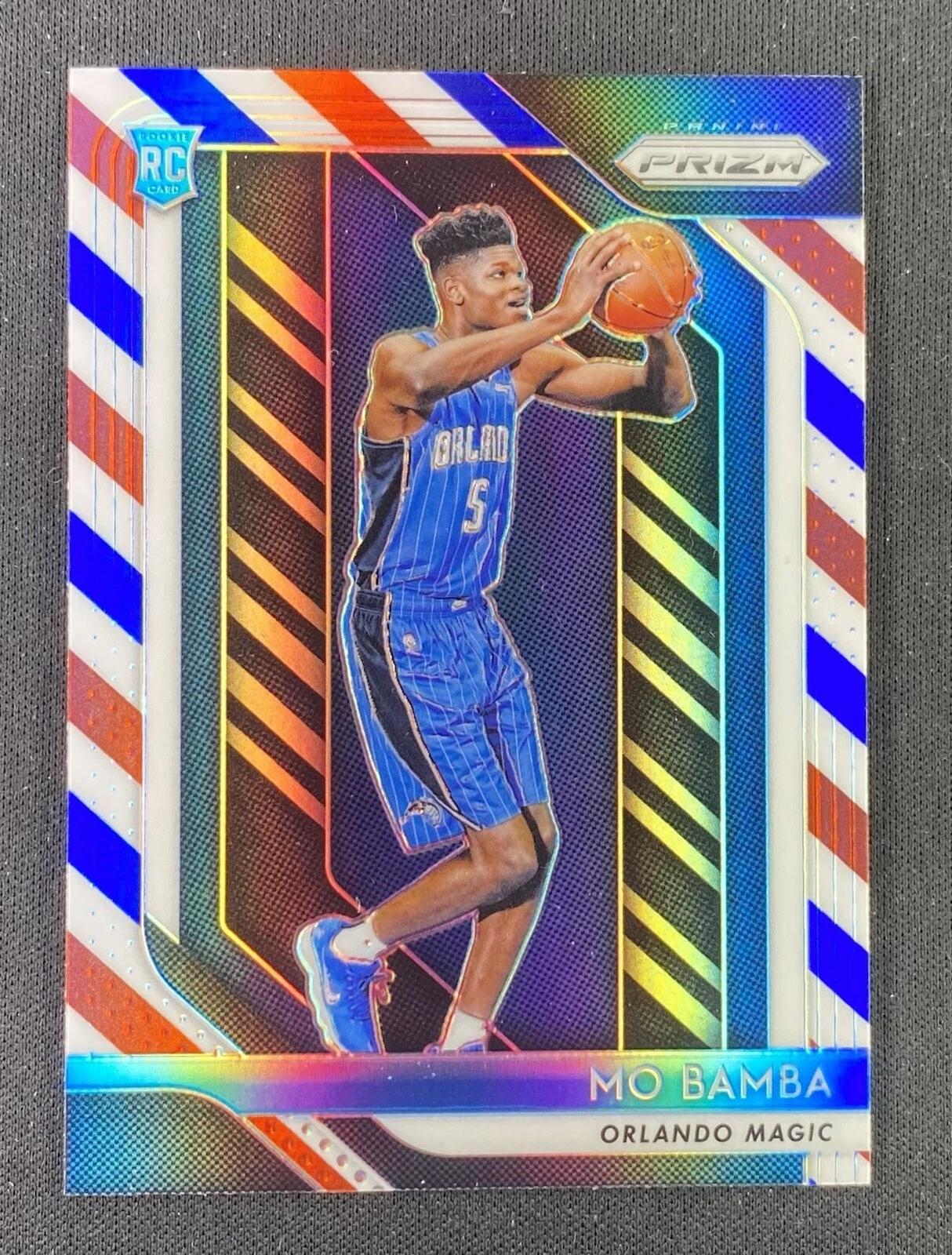 2018 Panini Prizm Mo Bamba Red White Blue #99 Rookie RC Orlando Magic