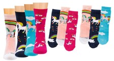 Kinder-Socken, schöne Einhorn-Motive, Baumwo...